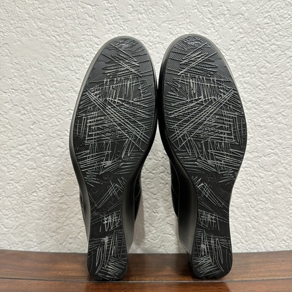 NAOT Black Croc Leather Wedge Clog Mule Size 41 / 10 - Picture 6 of 9